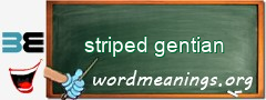 WordMeaning blackboard for striped gentian